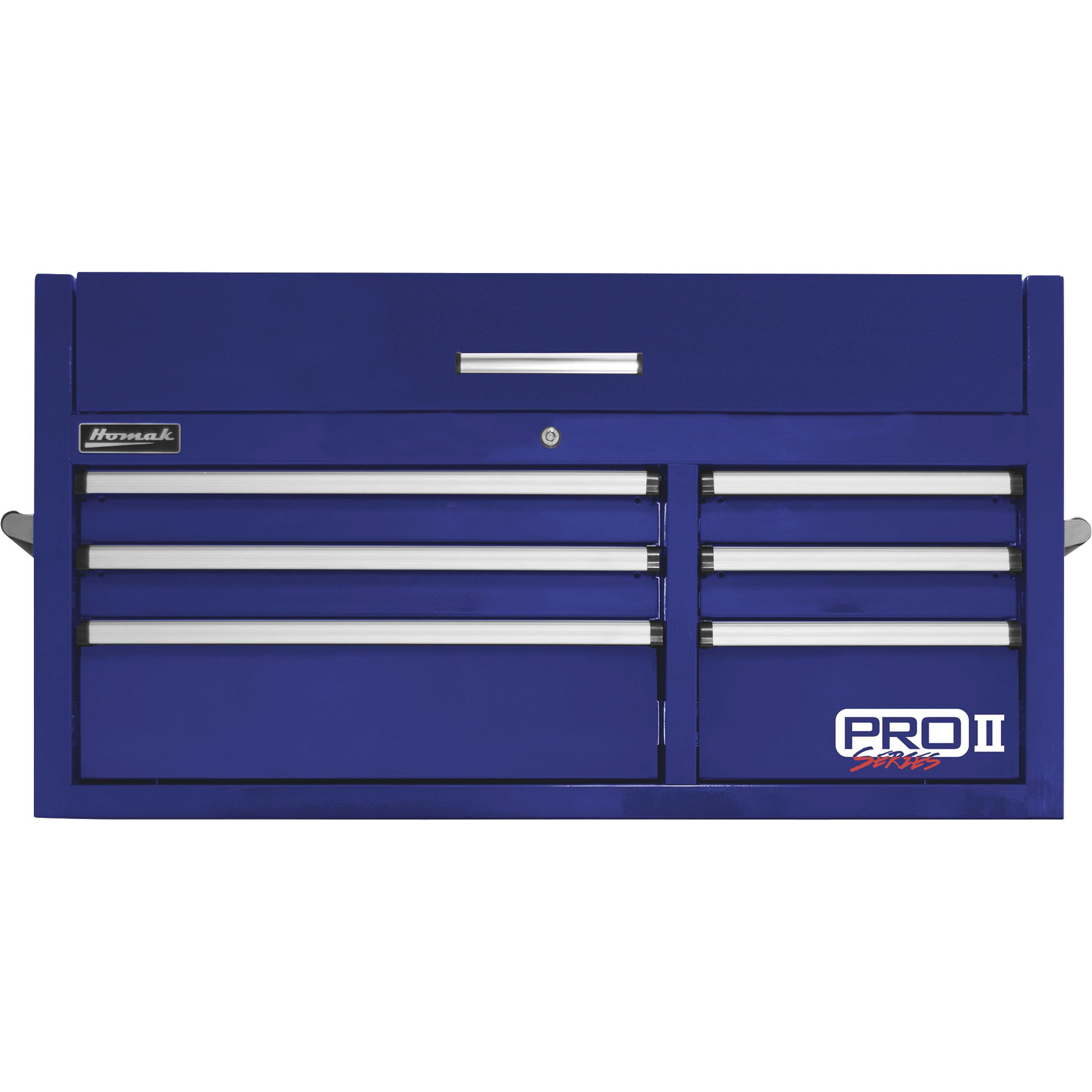 Homak 41in. Pro II 6-Drawer Top Tool Chest — 13,293 Cu. In. of Storage, 40.5in.W x 24.25in.D x 21.375in.H, Blue, Model# BL02041062